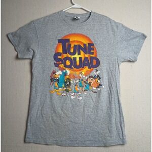Tune Squad T-Shirt Looney Tunes Graphic Tee Medium Short Sleeve‎ Gray Cartoon G